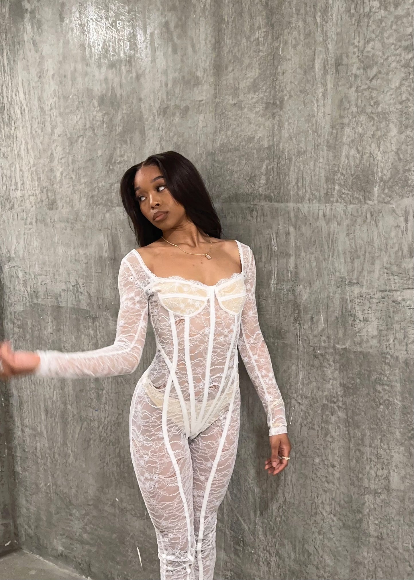 Miss scarlet Jumpsuit Set - White
