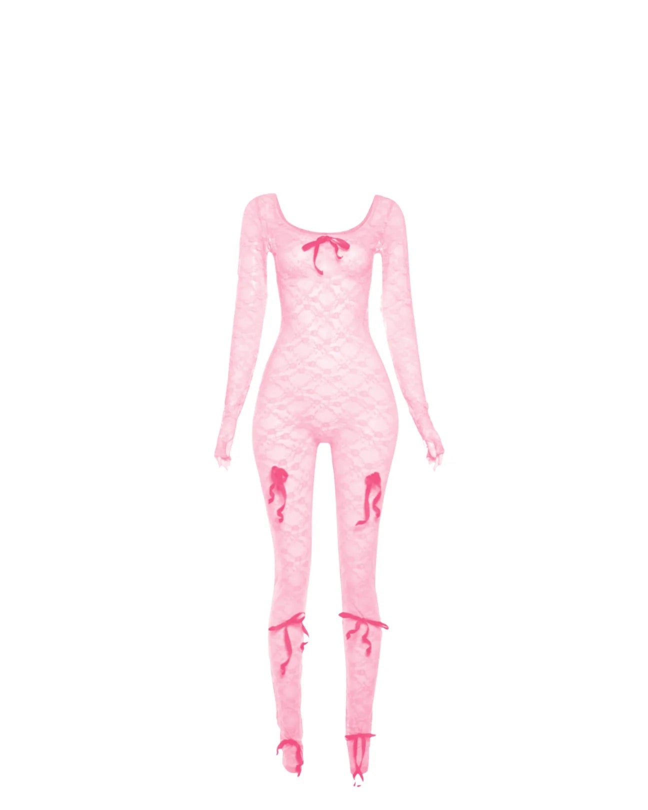 not enough bows - jumpsuit pink