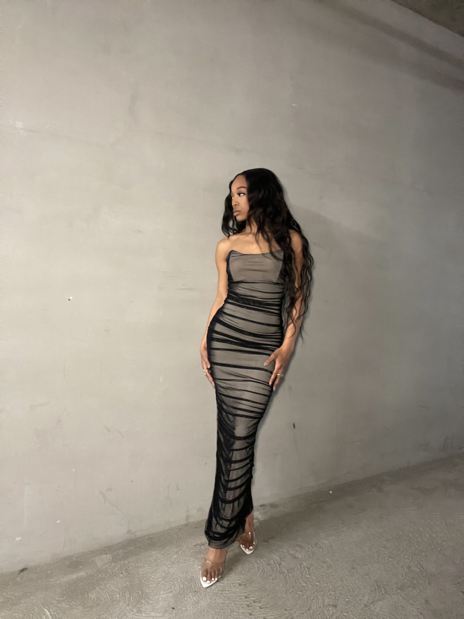 Black Strapless Maxi Dress - Miss Londyn